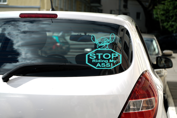 Car Decal/Stich, Stop riding my A**